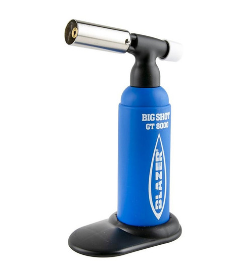 Blazer Big Shot GT 8000 Torch. Portable, refillable, and includes a child safety attachment. Features a precise, adjustable flame and over 35 minutes of burn time.