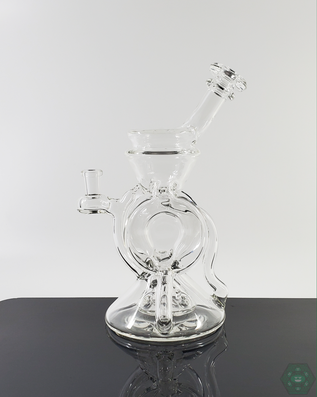 Cerio Glass Clear Recycler V3 #2, High-Quality Quartz Recycler with 4-Hole Perc for Flawless Pulls