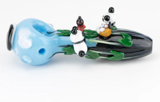 Empire Glassworks Climbing Pandas Small Spoon Pipe