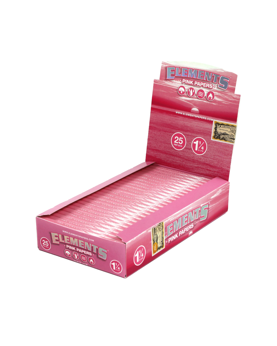 Elements 1½ Rice Rolling Papers made from all-natural ultra-thin rice paper, designed for a slow, even burn with minimal ash.