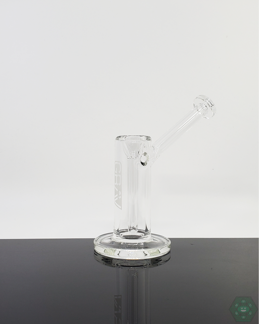 Close-up of the GRAV Labs Small Bubbler, highlighting its portable design and efficient filtration for a smooth, enjoyable experience.