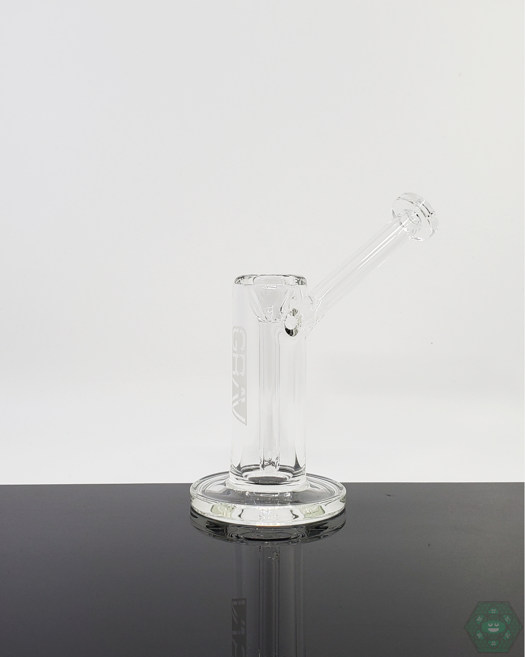 Close-up of the GRAV Labs Small Bubbler, highlighting its portable design and efficient filtration for a smooth, enjoyable experience.