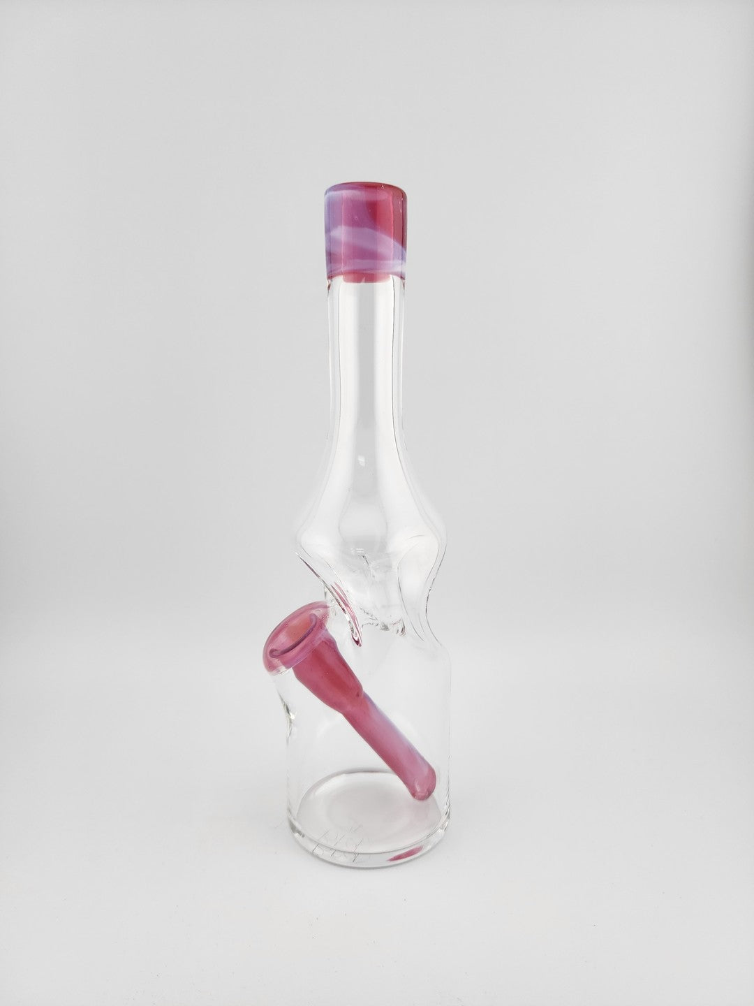 Handcrafted Bro D Glass Bottle, an artistic and functional piece with vibrant color accents.