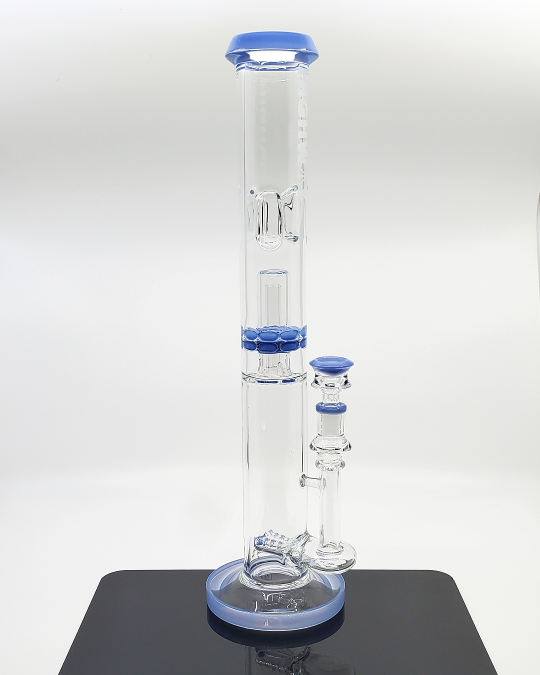 Highway Glass 16-inch Straight Tube with 50mm diameter and double ratchet percolator, offering sleek design and smooth filtration