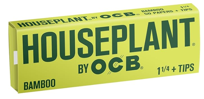 Houseplant by OCB Bamboo 1 1/4 Rolling Papers + Tips, made from 100% bamboo fibers for a slow, even burn with ultra-thin, unbleached paper.