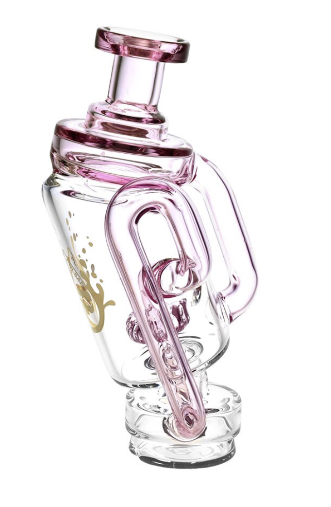Pulsar Upright Recycler Attachment for Puffco Peak, made from durable borosilicate glass with recycler pipes for enhanced vapor cooling.