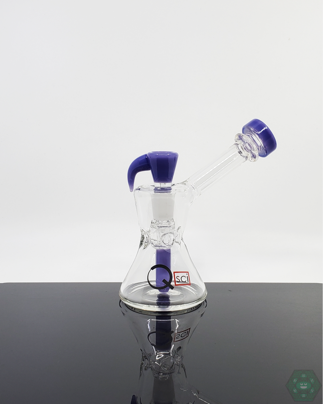QSCI Layback Bubbler with a unique laid-back design, offering smooth filtration and compact size for easy hits on-the-go