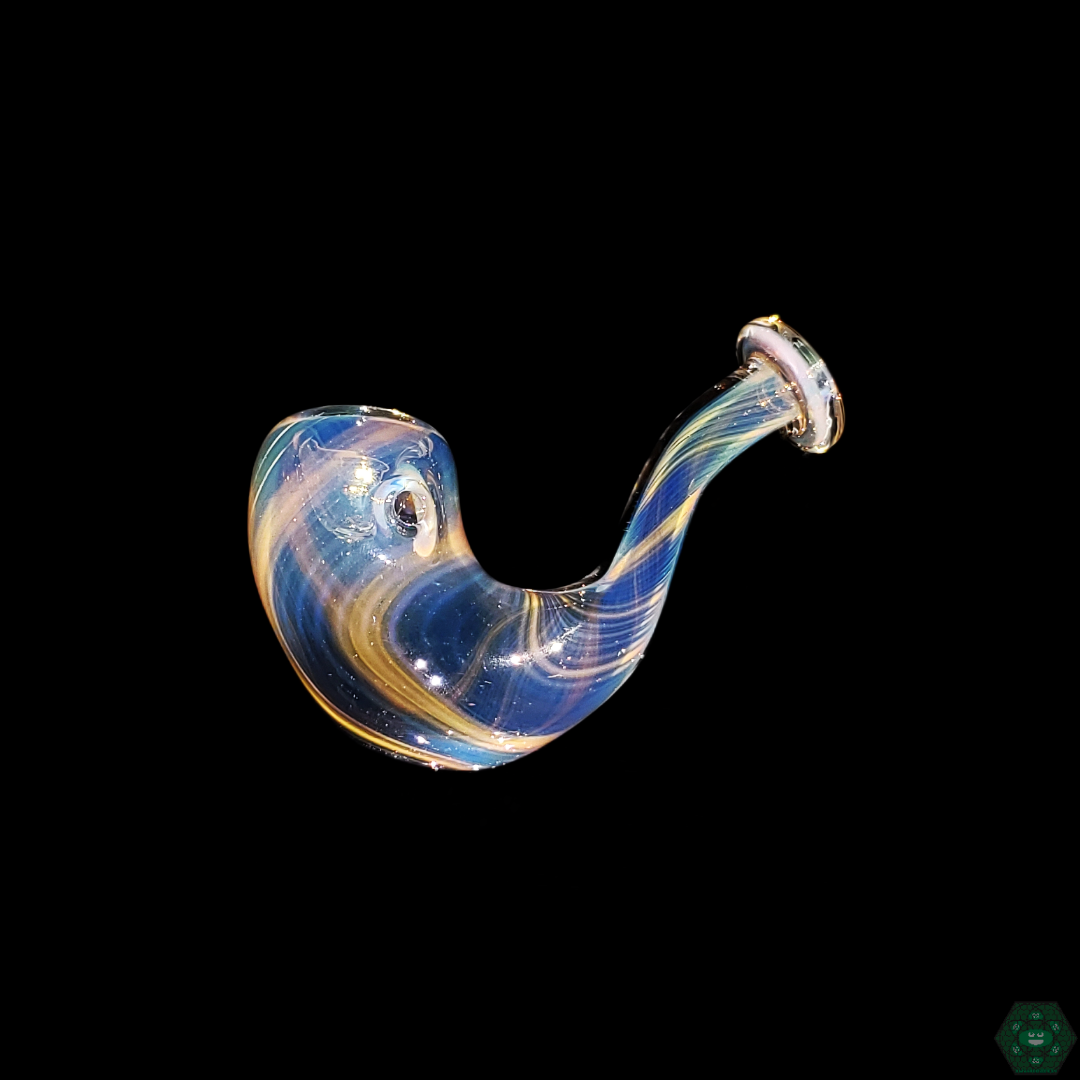 STF Glass Fumed Sherlock - Colorful Glass Pipe - Headdy Glass. Add a splash of color with the STF Glass Fumed Sherlock, featuring intricate fuming techniques. Available now at Headdy Glass.