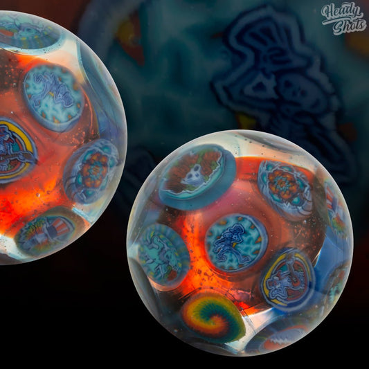 Artisan Glass Marble, a collectible piece by Rose Roads perfect for glass enthusiasts and collectors alike.