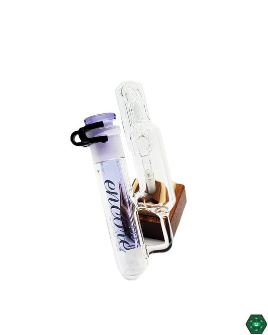 Encore Glass Dual Chamber Ash Catcher (14mm 45°), offering superior filtration to capture ash and debris for cleaner hits and glass protection.