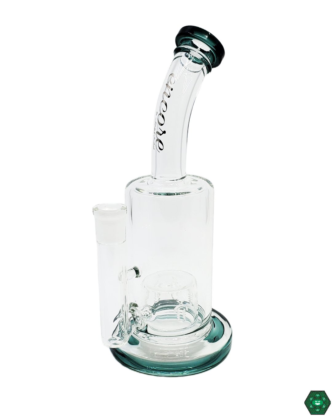 Encore Glass Upside-Down Perc Rig featuring an innovative inverted percolator design for superior filtration and a stylish, eye-catching look.
