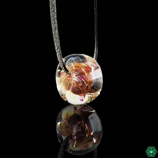 Erin Cartee Fumed Glass Bead, a 1.25-inch handcrafted collectible, perfect for glass art enthusiasts and collectors.