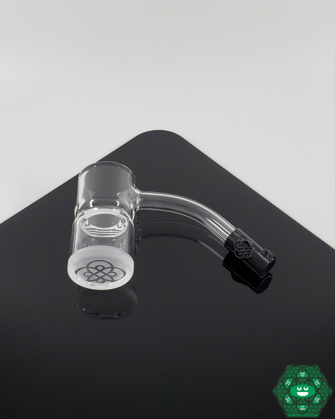 Eternal Quartz Fat Bottom Banger featuring a splash guard for a cleaner dabbing experience and premium quartz for enhanced longevity and flavor.