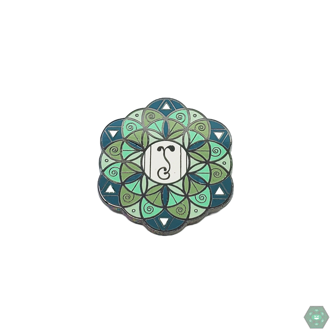 Grass Roots Flower of Life Hat Pin, a meaningful and collectible accessory featuring the 'Flower of Life' design, perfect for fans of symbolism and artistic expression