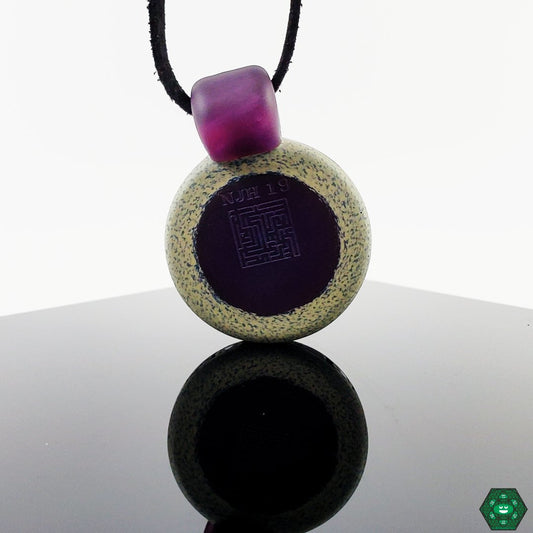 Handcrafted Glass Pendant with Opal: This Glass Maze pendant showcases intricate glasswork and a stunning 8mm opal, making it a unique piece of wearable art.