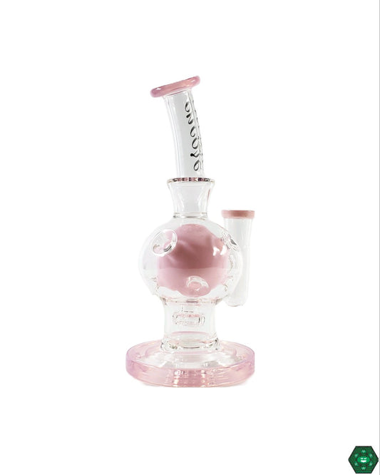 Monark Glass Egg Rig, a 7.5-inch portable and durable dab rig featuring a unique egg shape for enhanced airflow.
