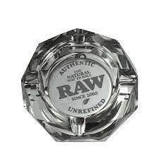 RAW Prism Glass Ashtray, a premium ash catcher that combines functionality with an eye-catching, multi-colored aesthetic.