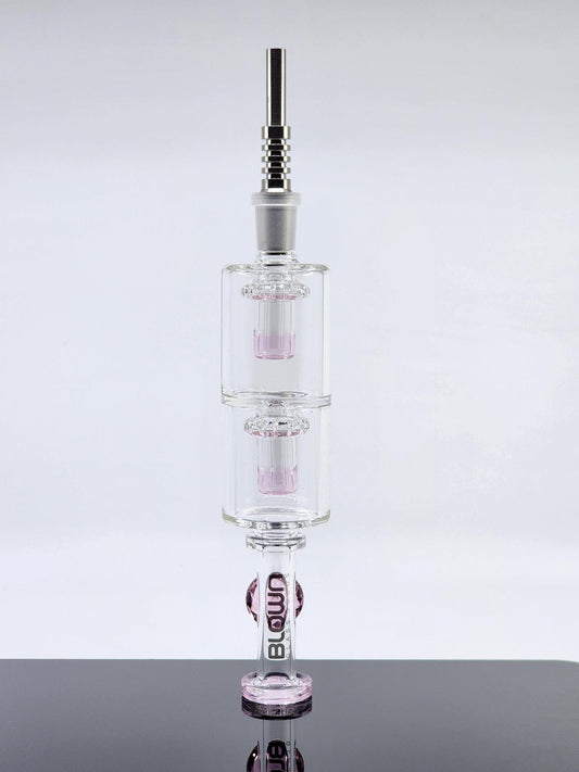 Blown Glass Goods Lotus Nectar Collector - Double Perc w/ Titanium Nail