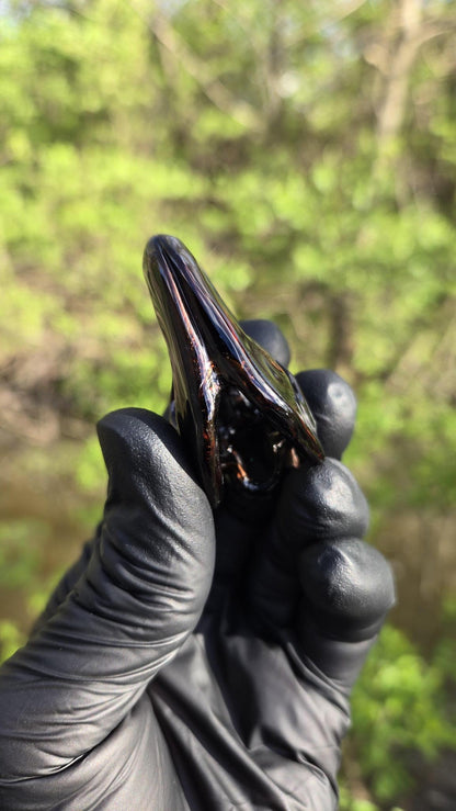 Roe Glass -  Opalized Electrum T-Rex Skull Pendant