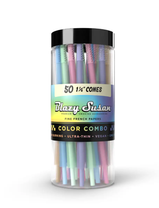Blazy Susan - Color Combo Pre Rolled Cones 50ct Jar