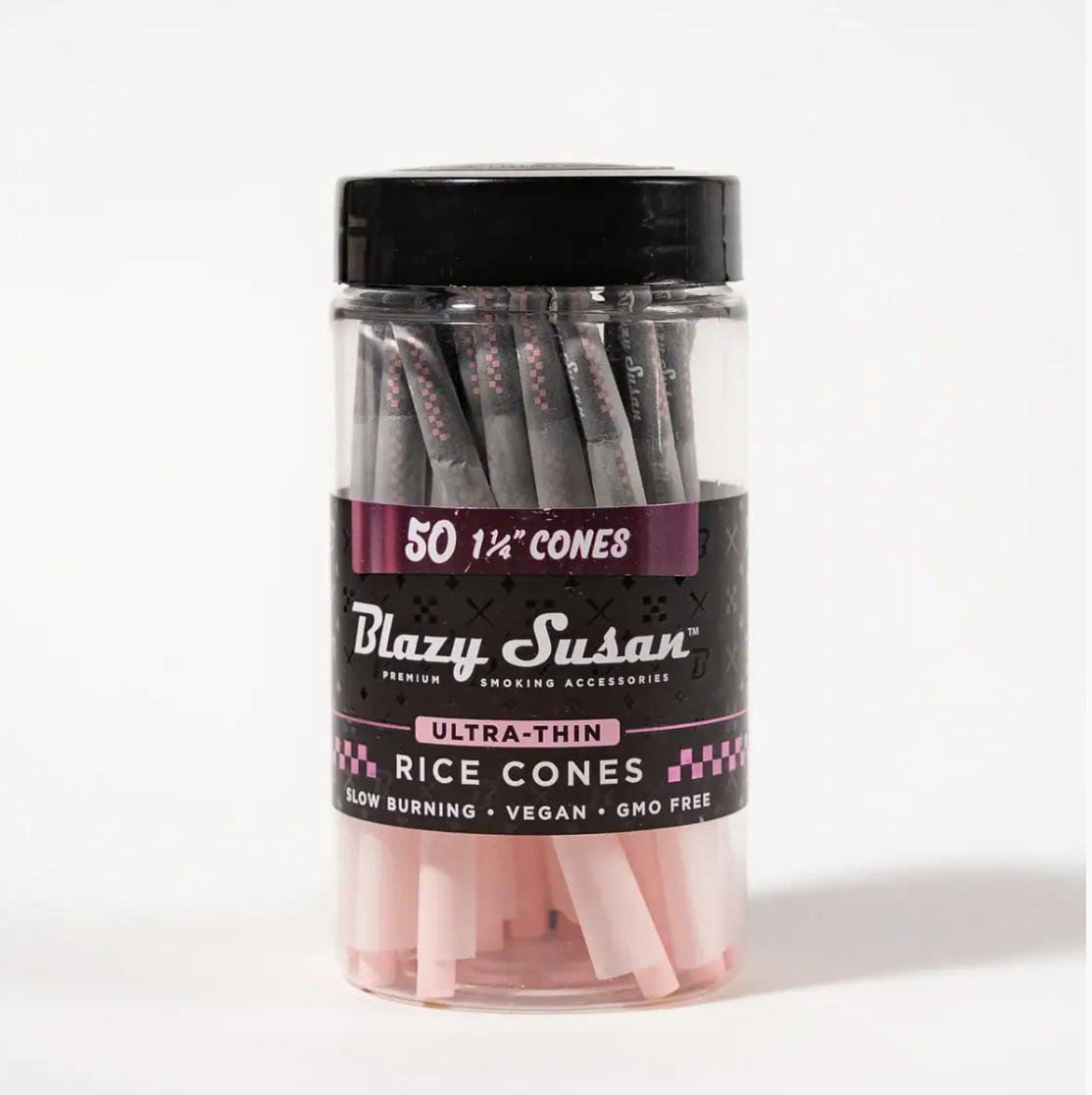 Blazy Susan - Ultra Thin Rice Pre Rolled Cones 50ct Jar