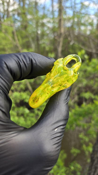 Roe Glass - Yellow Opal T-Rex Skull Pendant