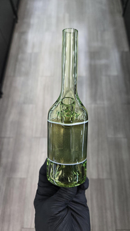 The Glass Mechanic - Crippy & Yellow Jacket Encased Opal Sake Bottle