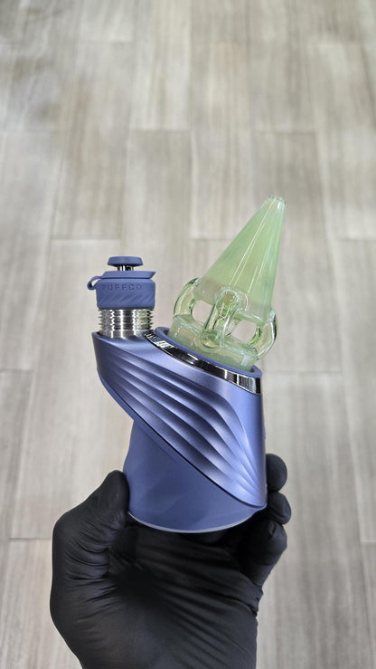 Sleeps - Green Energy Over White Satin Faceted Opal Dry Puffco Peak/Pro Attachment