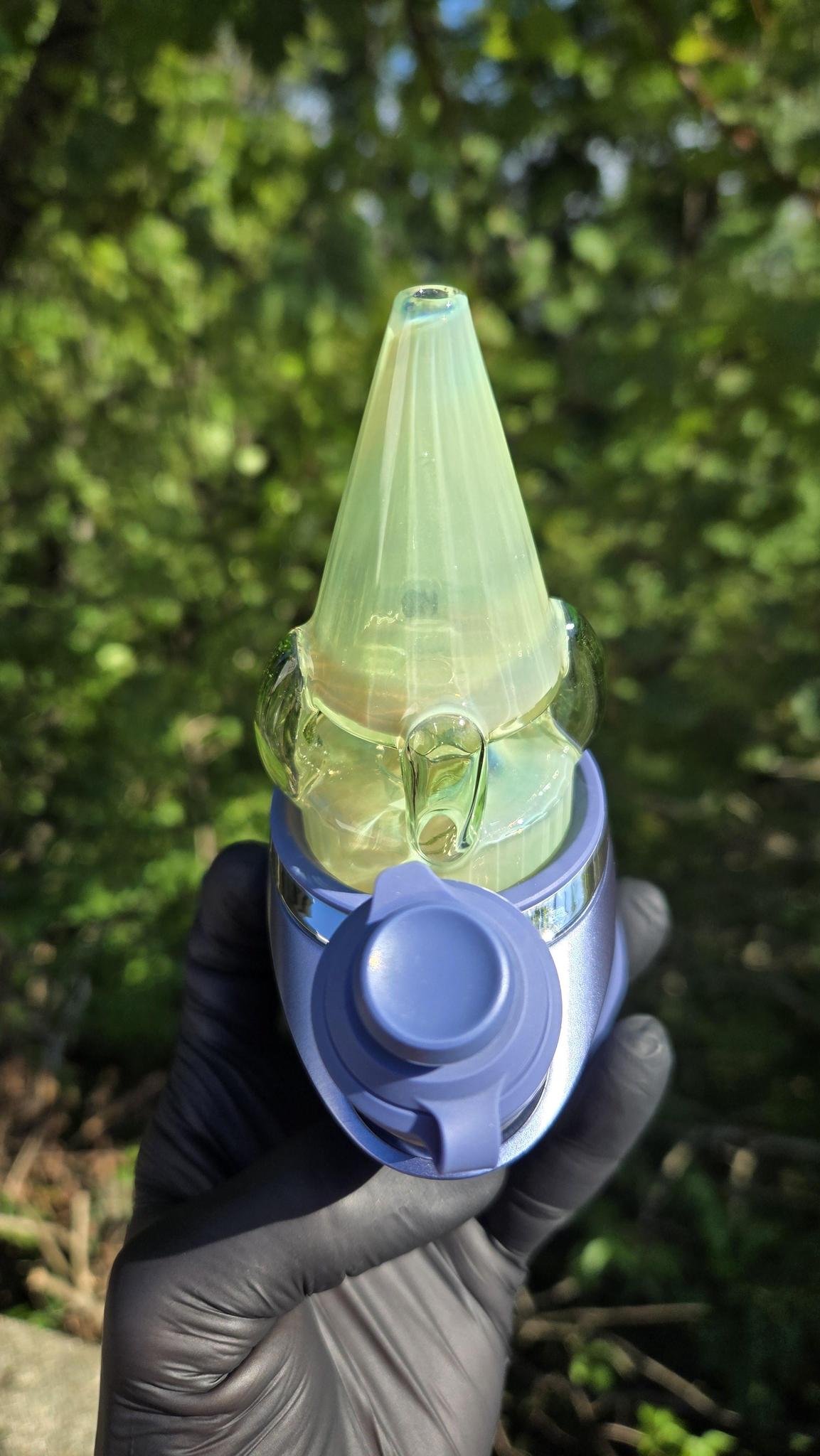 Sleeps - Green Energy Over White Satin Faceted Opal Dry Puffco Peak/Pro Attachment