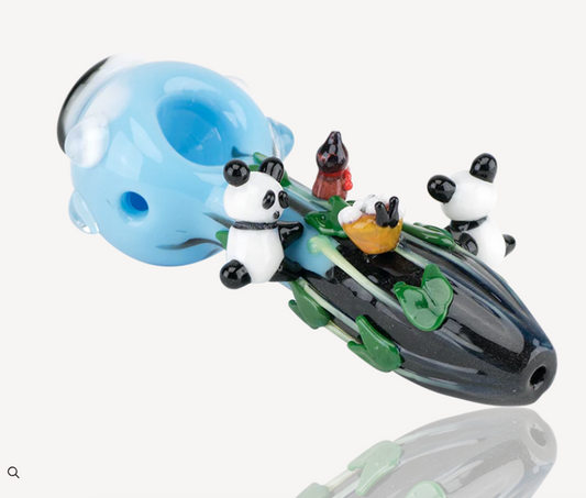 Empire Glassworks Climbing Pandas Small Spoon Pipe
