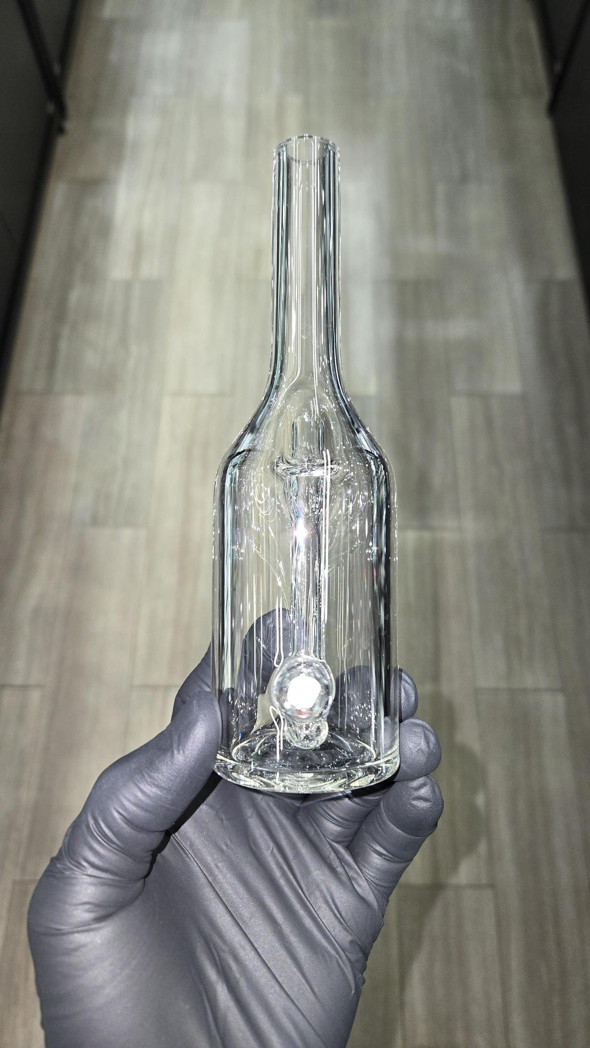 The Glass Mechanic - Clear Encased Opal Sake Bottle