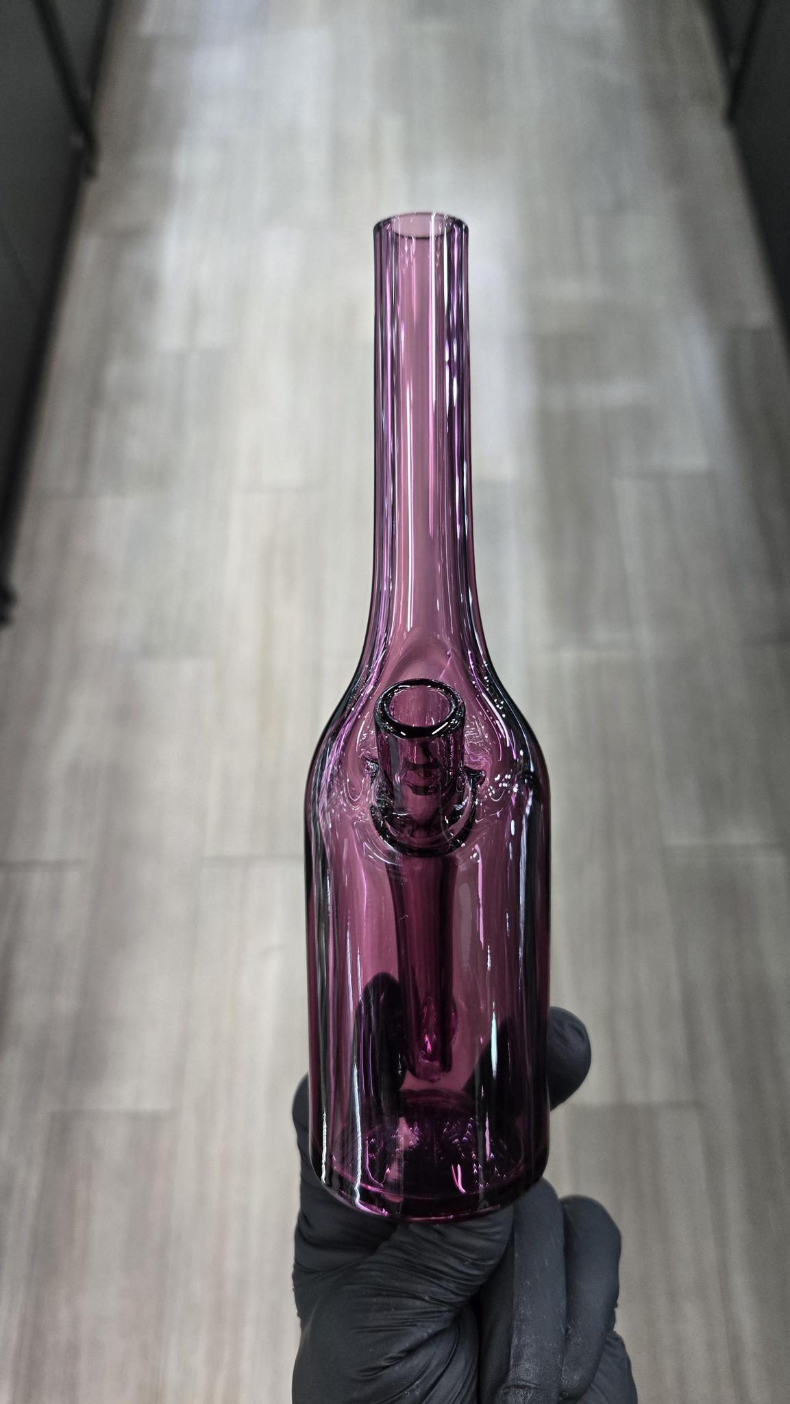 The Glass Mechanic - Gold Amethyst Encased Opal Sake Bottle