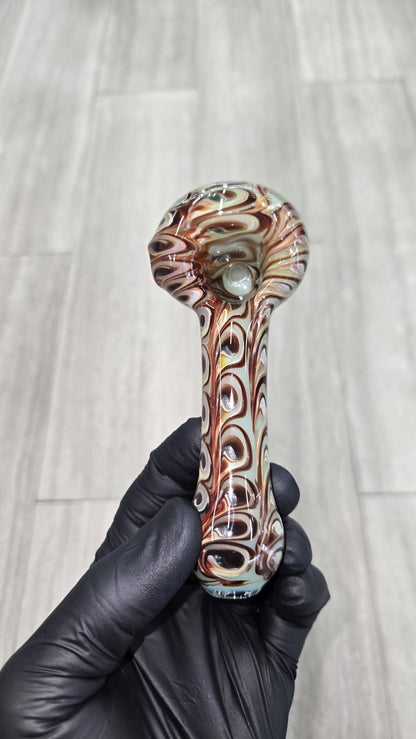 Izlow Glass - Periwinkle Peacock Handpipe