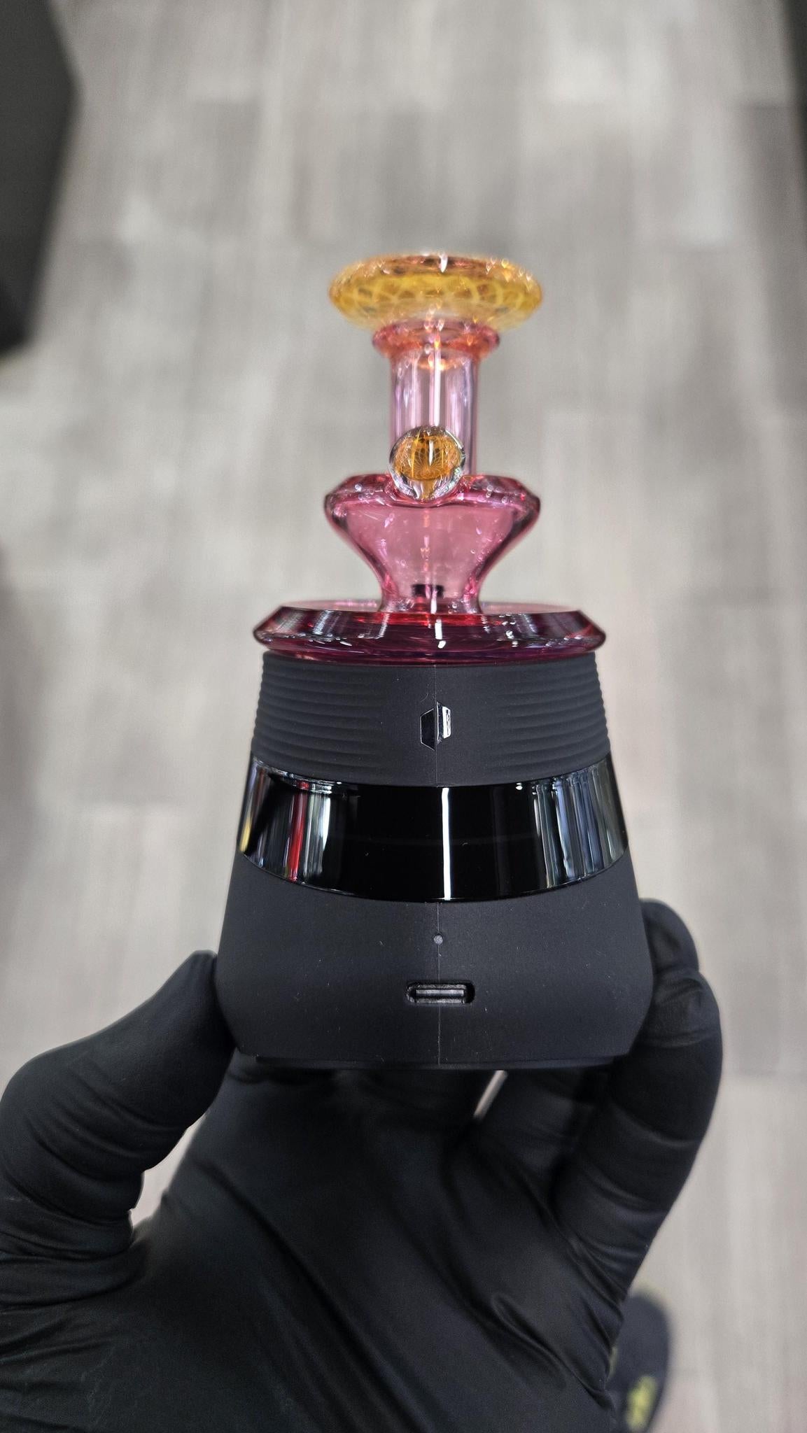 Gatez Glass - Gold Ruby Dry Top Puffco Peak/Pro Attachment