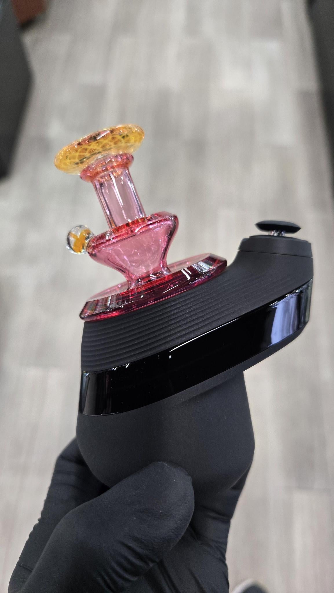 Gatez Glass - Gold Ruby Dry Top Puffco Peak/Pro Attachment