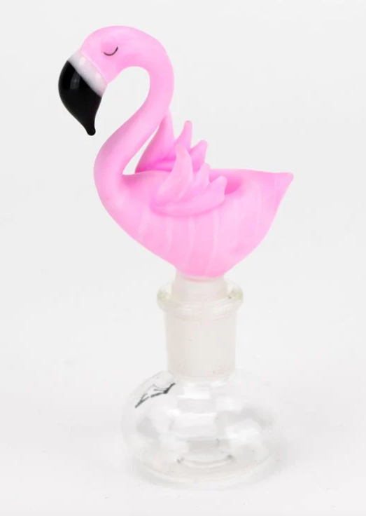 Empire Glassworks Frosted Pink Flamingo Bowl Piece