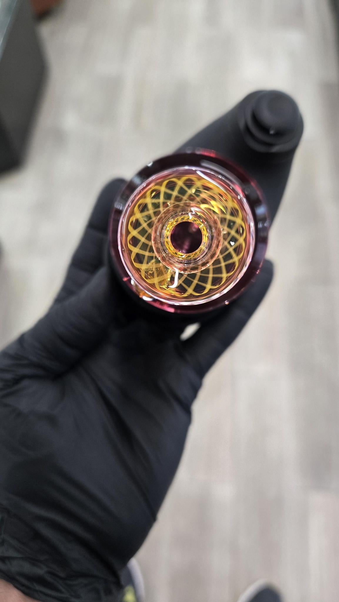 Gatez Glass - Gold Ruby Dry Top Puffco Peak/Pro Attachment