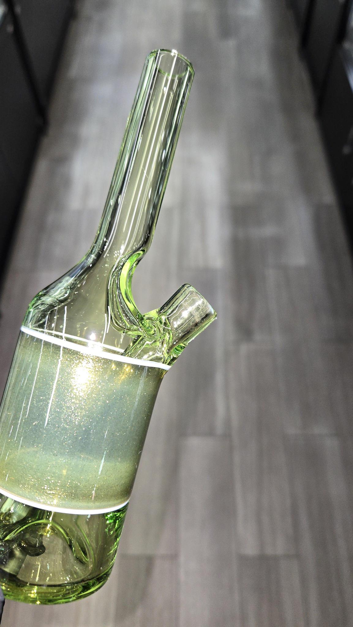 The Glass Mechanic - Crippy & Yellow Jacket Encased Opal Sake Bottle