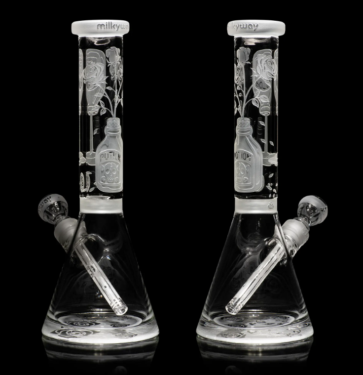 Milkyway Glass - Potion Rose 14″ Clear Beaker Bong