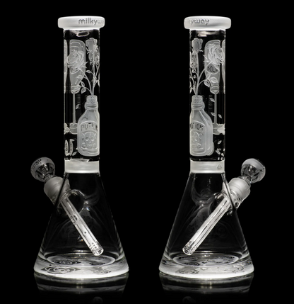 Milkyway Glass - Potion Rose 14″ Clear Beaker Bong