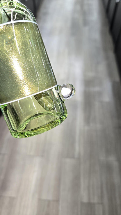 The Glass Mechanic - Crippy & Yellow Jacket Encased Opal Sake Bottle