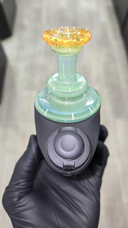 Gatez Glass - Green Energy X Satin Dry Top Puffco Peak/Pro Attachment