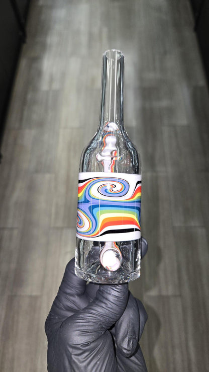 The Glass Mechanic - Linework Encased Opal Sake Bottle