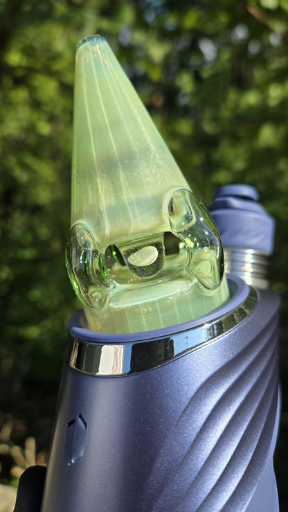 Sleeps - Green Energy Over White Satin Faceted Opal Dry Puffco Peak/Pro Attachment