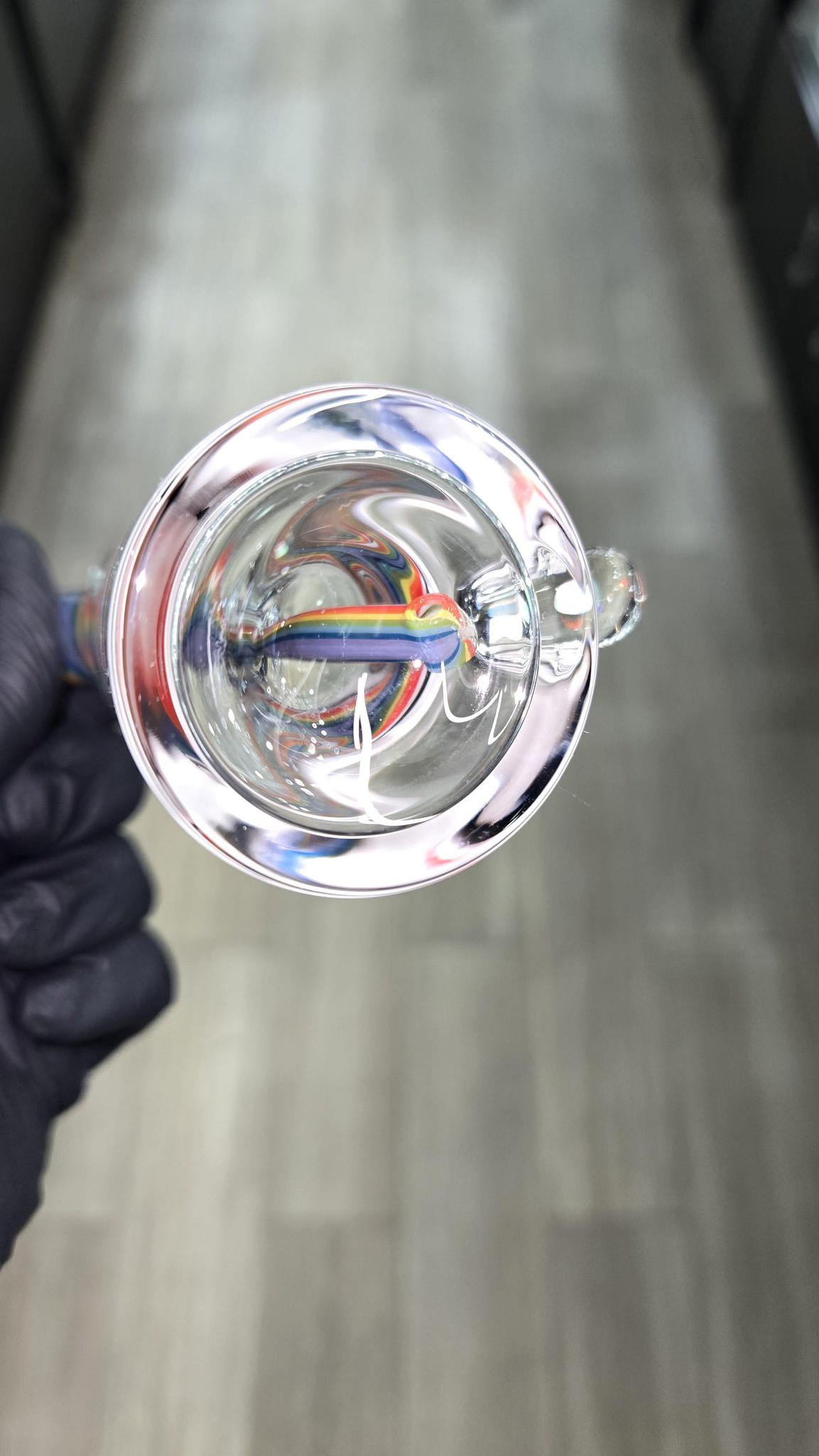 The Glass Mechanic - Linework Encased Opal Sake Bottle