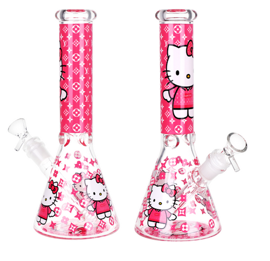 High Fashion Kitty Beaker Glass Water Pipe