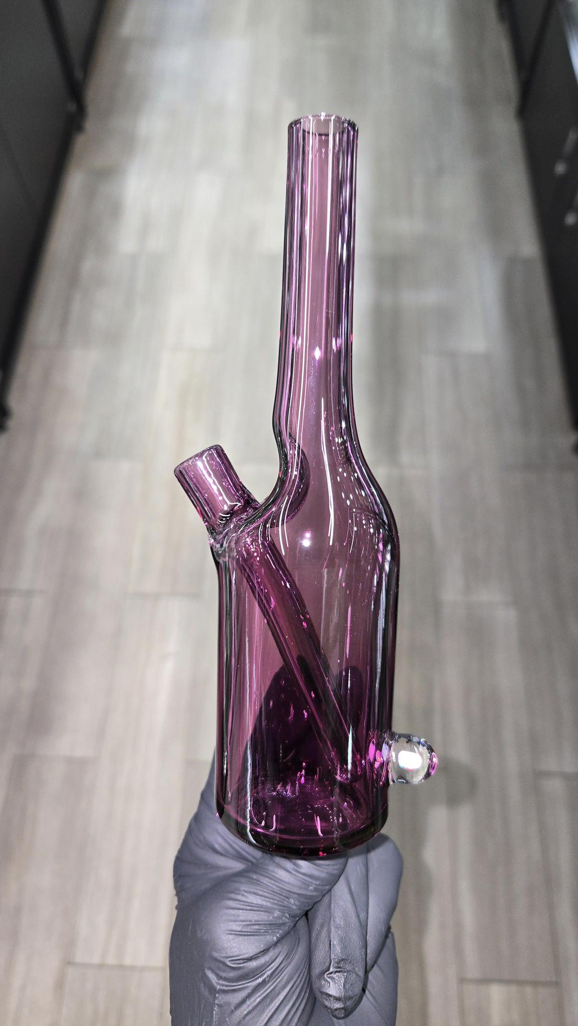 The Glass Mechanic - Gold Amethyst Encased Opal Sake Bottle