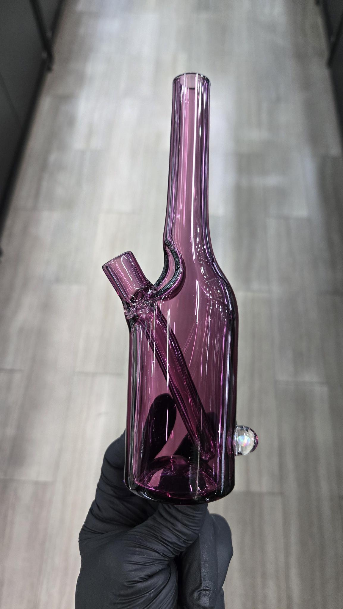 The Glass Mechanic - Gold Amethyst Encased Opal Sake Bottle