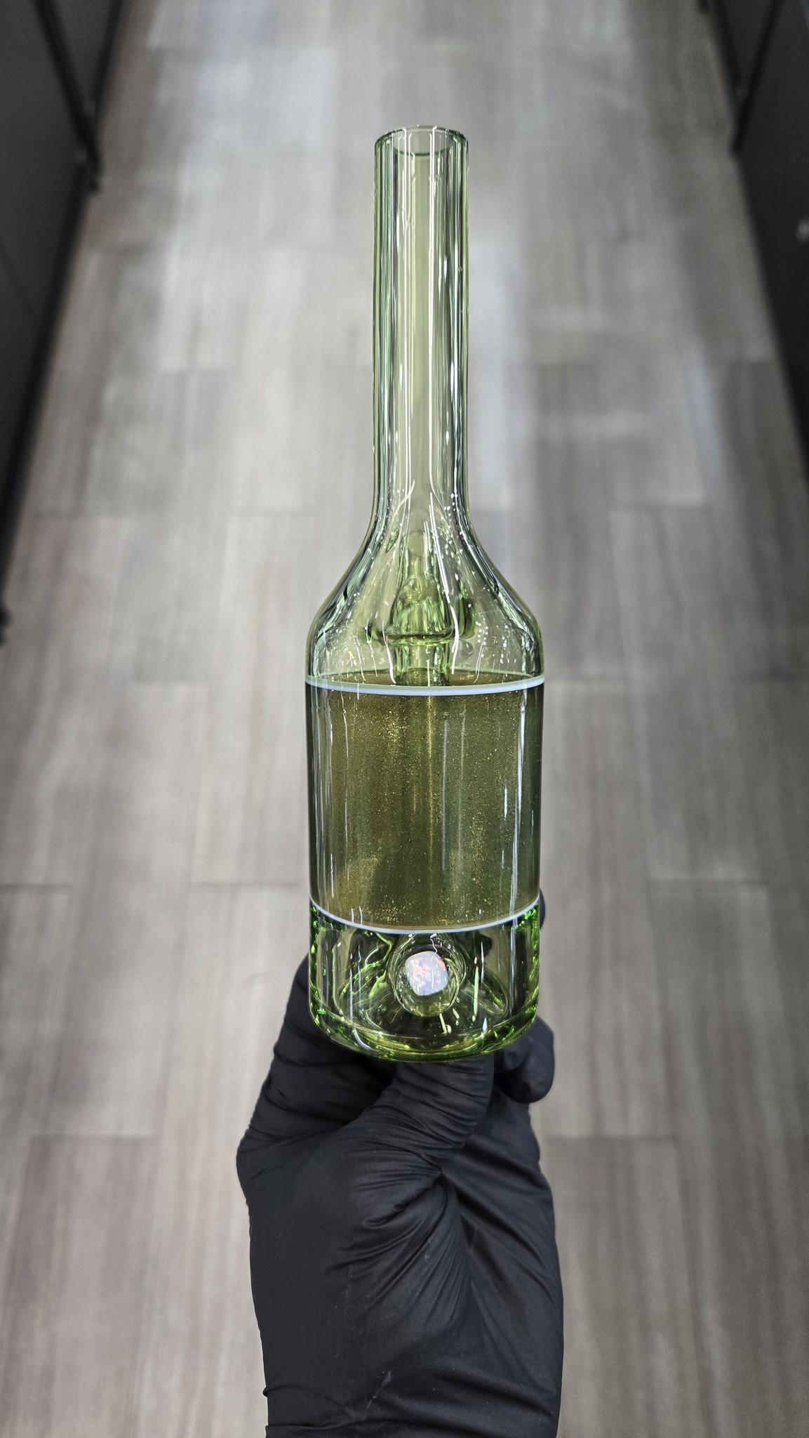 The Glass Mechanic - Crippy & Yellow Jacket Encased Opal Sake Bottle