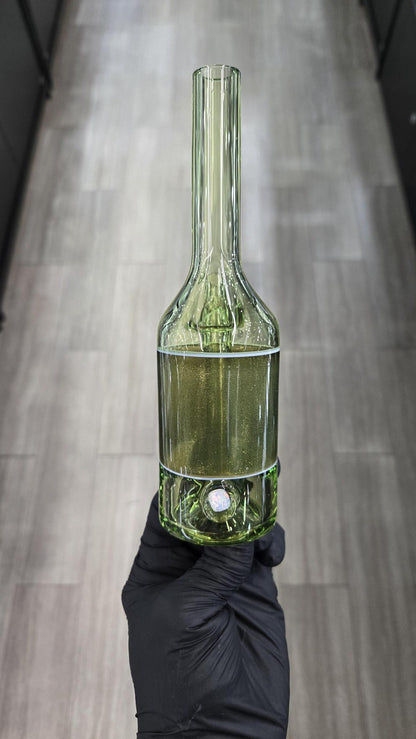 The Glass Mechanic - Crippy & Yellow Jacket Encased Opal Sake Bottle